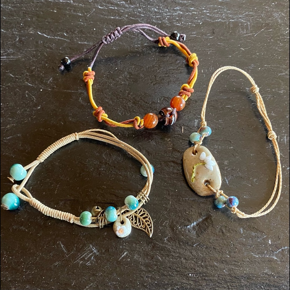 3 Handmade Beaded Bracelets- Friendship/Boho Style